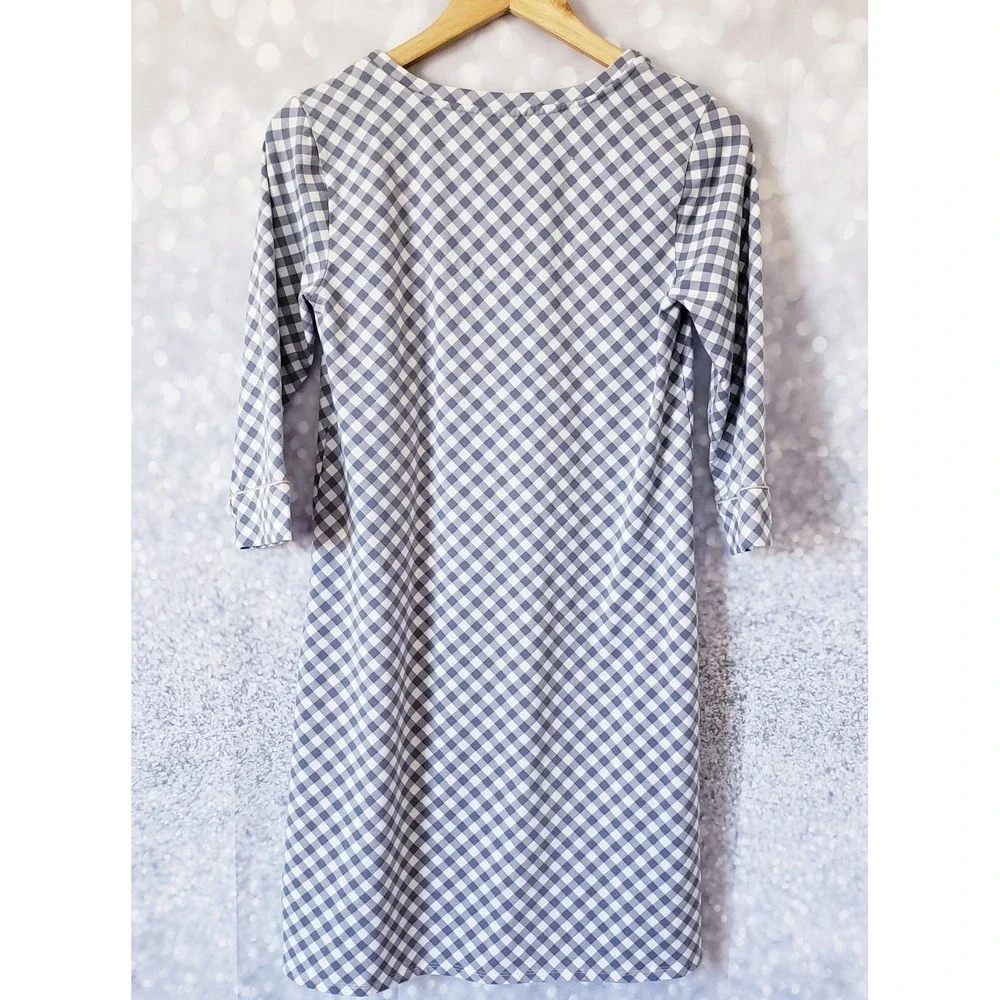 Soma Embraceable Gingham Print  Pink & Gray Sleepshirt Night Dress Size XS